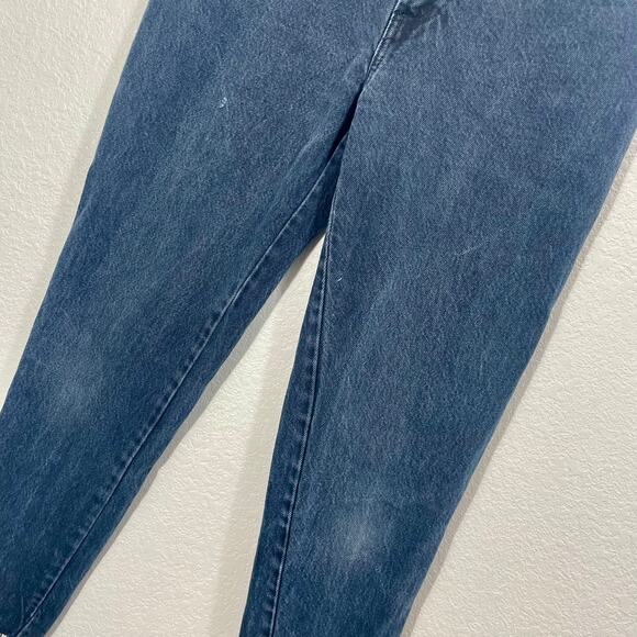 Vintage 80s Black Bongo Raw Hem Ankle Jeans High-Rise Tapered 27" Waist Grunge - Picture 6 of 13